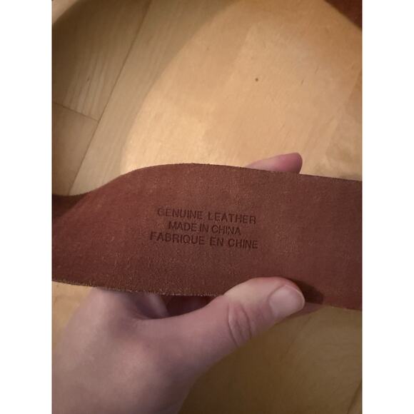 Lauren Ralph Lauren Engraved Western Brown Leather Belt XL - Picture 3 of 4